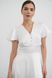 White A-Line Midi Dress with Button Front Top and Butterfly Sleeves (S, off white)