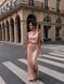 Dark Powder Pink Long Slip Dress: top and skirt (S, pastel pink)