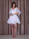 Little White Dress with Corset Top and Airy Sleeves (M, white)