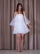 Little White Dress with Corset Top and Airy Sleeves (M, white)