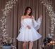 Little White Dress with Corset Top and Airy Sleeves (M, white)