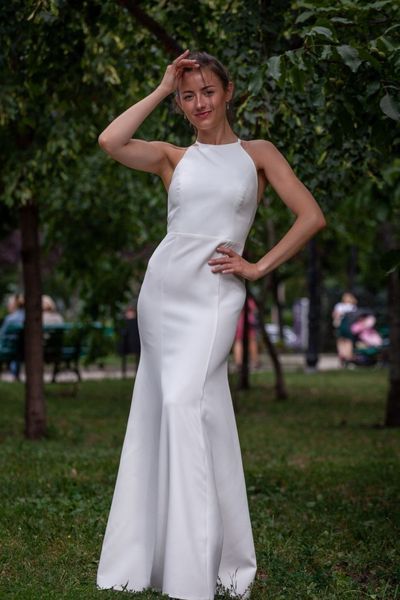 Біла облягаюча максі-сукня без рукавів для літніх заходів (L, Білий) WIN-40-447-025 фото