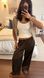 Classic summer chocolate women's trousers (L, chocolate)
