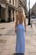 Elegant light blue silk dress with an open back (S, light blue)