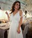 Elegant White Chiffon A-Line Maxi Dress with Cold Shoulders (XL/XXL, white)