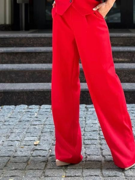 Стильний костюм двійка червоного кольору (M, Червоний) STK-40-436-241 фото