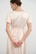 Peach-colored short-sleeved midi dress (XL, cream white)