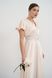 Peach-colored short-sleeved midi dress (XL, cream white)