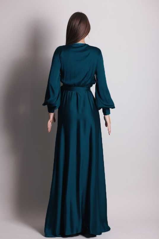 emerald green maxi dress long sleeve Silk with Lantern Sleeves Wedding guest dresses Style:Printed Silk dmw29s How to Wear a ensuring you feel confident