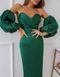Green Satin Midi Dress: Cocktail Sheath with Empire Waist & Back Slit - Ideal for Spring Wedding Guests (L, green)
