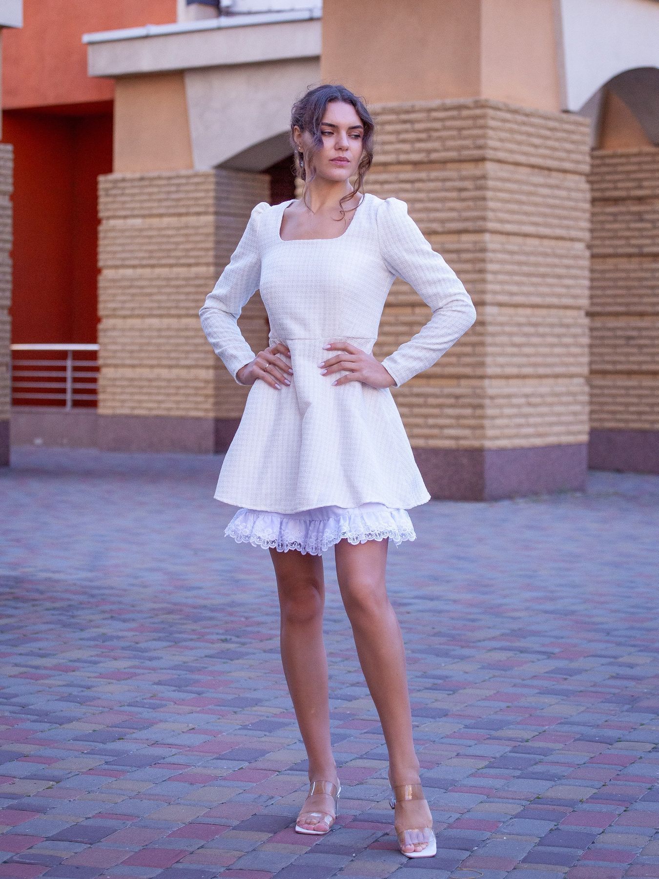 white long sleeve babydoll dress Super Oversized BK NK Shirt Mini or no bra Long Sleeve Babydoll Boho Dress