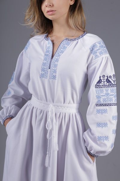 Сукня вишиванка з поясом (M/L, Білий) HAR-40-452-029 фото