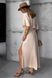 Trendy silk dress in beige color (S/M, gold)