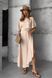 Trendy silk dress in beige color (S/M, gold)