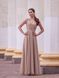 [COPY] Golden A-line Floor Length Evening Formal Dress with Slit and Lace-Up Back (S, gold)