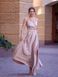 Beige Sleeveless Fit & Flare Maxi Dress with Side Slit (M, beige)