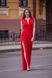 High Slit Sleeveless Red Maxi Dress with V-Neck (XXS, red)