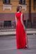 High Slit Sleeveless Red Maxi Dress with V-Neck (XXS, red)