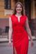 High Slit Sleeveless Red Maxi Dress with V-Neck (XXS, red)