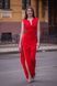 High Slit Sleeveless Red Maxi Dress with V-Neck (XXS, red)