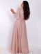 Chiffon Floor Length Peach Maxi Dress with Empire Waist, V-neck, and Tie Belt (XL, peach)