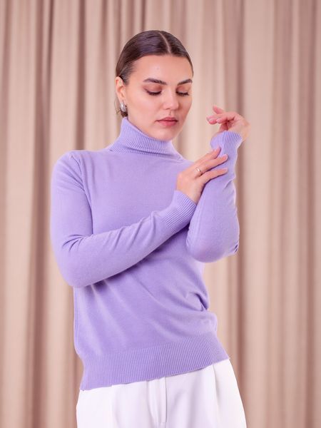 Basic solid lavender turtleneck (L/XL, purple)