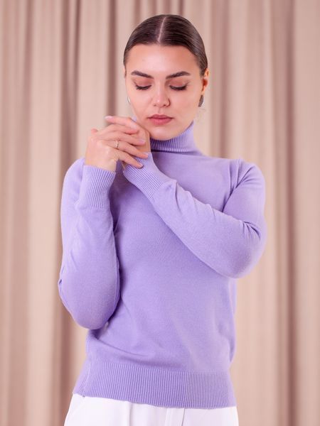 Basic solid lavender turtleneck (L/XL, purple)