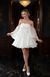 Short white tulle dress with open shoulders (XS, white)