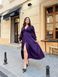 Formal Purple Silk Maxi Dress with Long Sleeves and V-Neck for Wedding Guests (XL/XXL, purple)