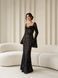 Black Lace Maxi Dress with Demi Cups (S, black)