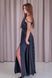 Elegant Black Sleeveless Maxi Dress with V-Neck and Side Slit (S, black)