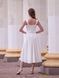 White midi cocktail dress with straps (L, white)