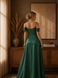 Luxurious elegant A-line dress in emerald color (L, emerald green)