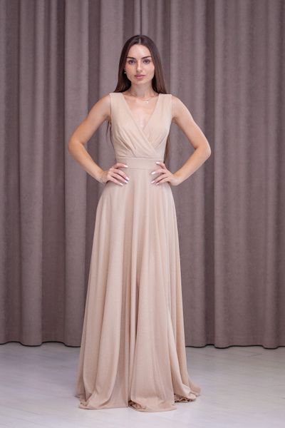 Вечірня корсетна шифонова довга сукня (S, Золотий) MLT-40-448-596 фото