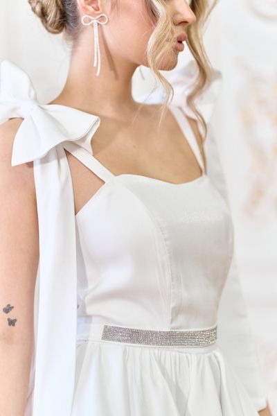 Elegant Cocktail Dress Straps for Summer Weddings (S, white)