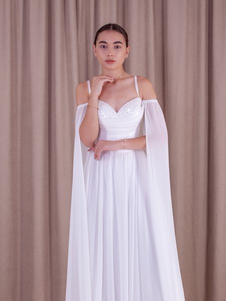 Elegant White Evening Maxi Dress (L/XL, white)
