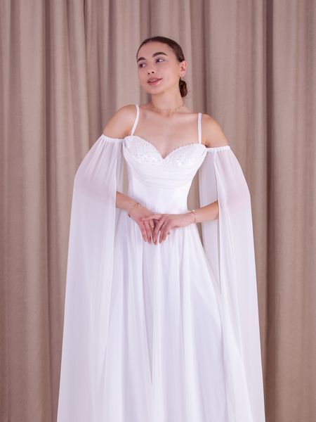 Elegant White Evening Maxi Dress (L/XL, white)
