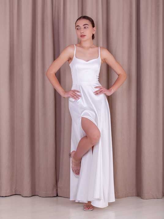 White A-Line Maxi Dress
