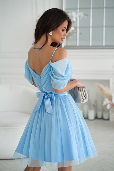 Short Light Blue Formal Dress (S, light blue)