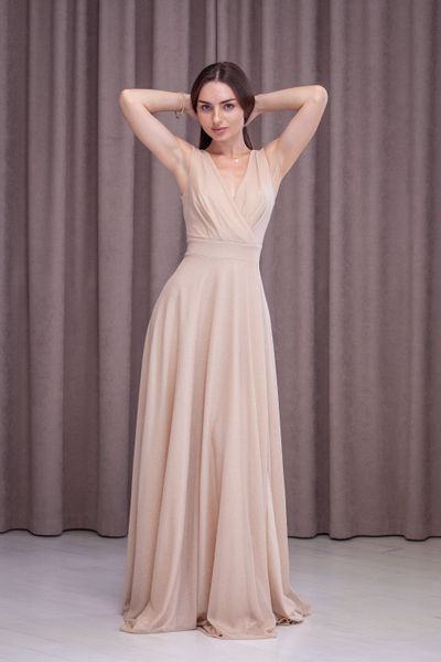 Вечірня корсетна шифонова довга сукня (M, Золотий) MLT-40-448-596 фото