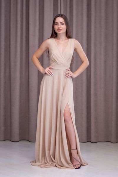 Вечірня корсетна шифонова довга сукня (M, Золотий) MLT-40-448-596 фото