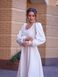 Elegant White Long Sleeve A-line Cocktail Midi Dress (M, white)