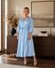 Light Blue Silk Wrap Midi Dress with Long Sleeves (L/XL, light blue)