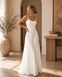 Formal White Satin Floor-Length Dress (M, white)
