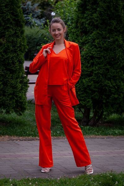 Women's linen suit 2 orange (XS/S, orange)