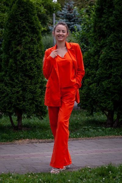 Women's linen suit 2 orange (XS/S, orange)