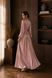 Pink color V-Neck Satin Maxi Wrap Dress with Long Sleeves (XXL, pink)