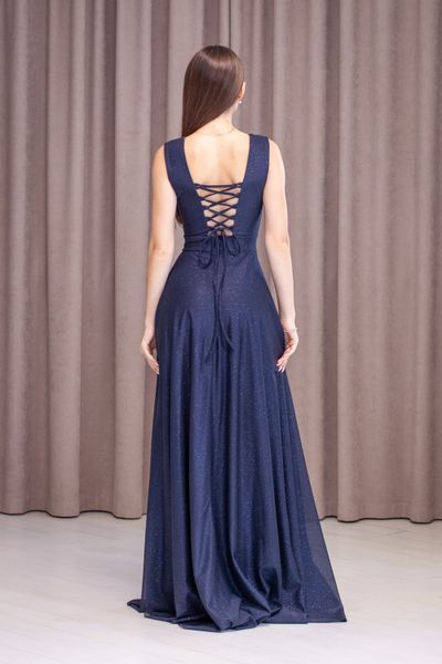 A-Line Maxi Dress with Sheer Sleeves and Side Slit - Perfect for Summer Parties and Wedding Guests (XS/S, blue)