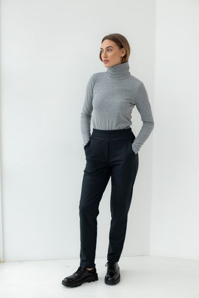 Black wool suit classic pants (M, black)