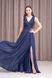A-Line Maxi Dress with Sheer Sleeves and Side Slit - Perfect for Summer Parties and Wedding Guests (XS/S, blue)